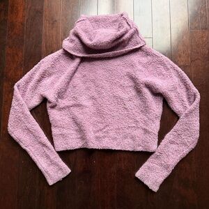 Free People Purple Pink Wool Alpaca Blend Medium Cowl Neck Pullover Sweater